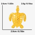 Macro shot of 304 stainless steel turtle pendant with dimensions 2.6cm by 2.0cm - Small / Gold (S2063-G-Small)