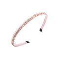 Dettaglio del cerchietto in cristallo rosa con strass scintillanti e fodera satin - Rosa