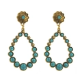 Bohemian vintage gold drop earrings with turquoise beads in a floral heart design - Water Drop / Gold
