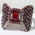 Luxe rode strass strik hoofdband met kristallen voor feestjes en mode-stijl - Rood