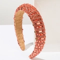 Serre-tête rembourré étincelant pour femmes avec strass orange et doublure velours - Champagne
