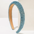 Serre-tête rembourré bleu aqua orné de strass brillants et doublure douce de luxe - Bleu