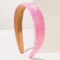 Diadema rosa brillante con diamantes de imitación e interior acolchado en soporte - Oro Rosa