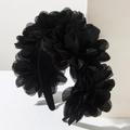 Serre-tête spectaculaire à fleurs en tulle noir pour soirées et style gothique - Noir