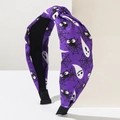 Cerchietto viola per Halloween con ragnatele e fantasmi in stile annodato - Fantasma Viola