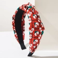Diadema navideña con cuadros rojos y verdes y divertidos estampados de muñecos de nieve - Estilo Muñeco de Nieve Rojo