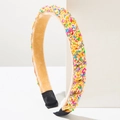Diadema barroca de colores dulces con cuentas brillantes y detalles de pedrería fina - Naranja