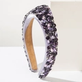 Diadema barroca de lujo en color violeta con cristales y acabado satinado - Morado