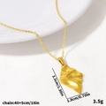 Collar de acero inoxidable 304 chapado en oro de 18k con colgante de rombo geométrico - Dorado