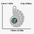 Détail du pendentif en forme de coquille en acier inoxydable avec dimensions et poids - Coquille Argentée - Coquille d'Abalone