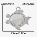 Détails de taille pour pendentif poisson argenté avec incrustation en nacre naturelle - Poisson Argenté - Coquillage Blanc