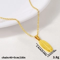 Collar minimalista de acero inoxidable 304 chapado en oro 18k con colgante de hoja texturizada - Dorado