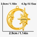 Dimensioni dettagliate del ciondolo celeste sole e luna in acciaio inossidabile 304 - Oro (S2157-G)
