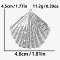 Dimensioni dettagliate del ciondolo a conchiglia con altezza 4,5cm e larghezza 4,6cm - Argento (S2198-S)