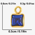 Quadratischer blauer Anhänger mit Goldrahmen und Maßen 0,8 cm x 0,5 cm für DIY - Gold Dunkelblau Stil