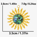 Vista dettagliata del ciondolo sole dorato con inserto in abalone incluse misure e peso - Base Oro Conchiglia di Abalone (S2137-G-B)
