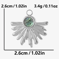 Makro-Detail des Sonnenanhängers mit Abalone-Muschel, 2,6 cm Größe und 3,4 g Gewicht - Silber Wellenförmiger Sonnenstrahl Abalone Anhänger (S2136-S-B)