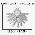 Detaillierte Größentabelle für den Edelstahl-Sonnenanhänger mit Muschel-Inlay - Silber Wellenförmiger Sonnenstrahl Perlmutt Anhänger (S2136-S-W)