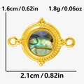 Macro view of 304 stainless steel pendant with abalone shell and texture details - Abalone Shell (S2149-G-B) / Gold