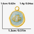 Dettaglio del ciondolo a pesce con dimensioni 1.6cm x 1.3cm e peso di 1.4g - Base Oro Pesce Blu (S2086-G-S)