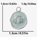 Tabella taglie dettagliata del ciondolo a forma di pesce smaltato blu da 1,6 x 1,3 cm - Base Argento Pesce Blu (S2086-S-S)
