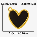 Size and weight specifications for the heart-shaped black enamel stainless steel pendant - Gold Black Heart Pendant (S2100-G-B)