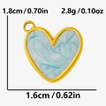 Detailed dimensions of 1.8cm heart pendant in gold finish with blue marble inlay - Gold Sky Blue Marble Heart Pendant (S2100-G-S)