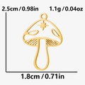 Detailed macro view of a 304 stainless steel mushroom pendant with star pattern - Mushroom Star Pendant (S2182-G) / Gold