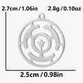 Detailed specs of stainless steel star pendant showing 2.7cm height and 2.5cm width dimensions - Pentagram Geometric Style (S2178) / Steel