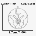 Detailed size specifications of 304 stainless steel moon butterfly hollow pendant charm - Butterfly Moon Style (S2179) / Steel