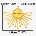 Detailed view of sunburst 304 stainless steel pendant base with 1.1cm disk for jewelry DIY - Gold (S2417-G)