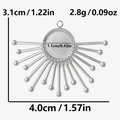 Macro detail of sunburst stainless steel pendant tray for DIY jewelry making - Silver (S2417-S)