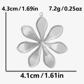 Detaillierte Größentabelle für Edelstahl Blumenanhänger mit Maßen und Gewichtsinformationen - Silber