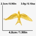 Detailed dimensions of 18k gold bird pendant showing 4.8cm width and 2.3cm height - Gold Swallow Style (S2439-G)