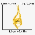 Dettagli tecnici ciondolo in oro 18K a forma di bambù con misure per gioielli fai da te - Oro (S2441-G)