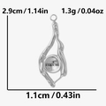 Vista dettagliata del ciondolo in acciaio inossidabile argento da 2,9 cm x 1,1 cm - Argento (S2441-S)