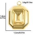 Detail showing 304 stainless steel square pendant dimensions 1.8x1.3cm and 3.6g weight - Gold (S2477-G)