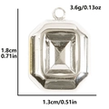 Polished silver square pendant charm dimensions 1.8cm by 1.3cm for DIY jewelry making - Silver (S2477-S)