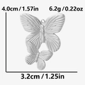 Ciondolo a farfalla in acciaio inossidabile argento, misura 4,0x3,2cm e peso 6,2g - S2420-S Color Acciaio