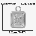 Ciondolo a farfalla in acciaio argento alto 1,7 cm e largo 1,2 cm per gioielli - S2433-S Color Acciaio