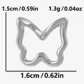 Variante ciondolo a farfalla in acciaio inossidabile 304 lucido di 1,5cm per 1,6cm - S2435-S Color Acciaio