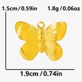 Ciondolo a farfalla in acciaio inossidabile 304 dorato con trama alare per gioielli - S2429-G Oro
