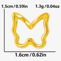 Ciondolo a farfalla in acciaio inossidabile dorato con dimensioni di 1,5cm x 1,6cm per gioielli - S2435-G Oro