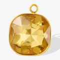 Square yellow crystal pendant in 18k gold plated 304 stainless steel frame - Gold Yellow