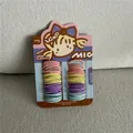 Close-up of colorful elastic hair bands for girls on a decorative card package - Style D (Cartoon Girl Card)