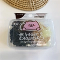 Detalle de gomas de pelo coloridas de alta elasticidad en caja de plástico para niños - Moca