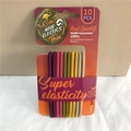 Set de 10 gomas de pelo finas en 5 colores con alta elasticidad en cartón expositor - Tarjeta Naranja