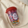 Détail d'élastiques à cheveux colorés dans un gobelet de rangement style flamant rose - Élastique à Cheveux Coloré / Tasse Rouge Orangé (Rose)
