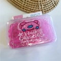 Set de gomas rosas para el pelo en caja de cerdito hecha de material ecológico 100% - Rosa