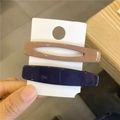 Two-piece set of geometric hair clips in coffee and deep purple glossy finish - Navy Blue + Bean Paste
